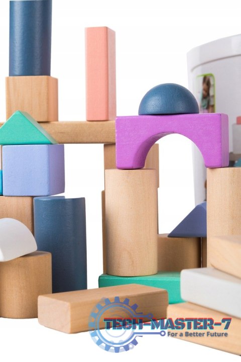 Drewniane klocki 100 szt wiaderko + sorter ECOTOYS ECOTOYS Drewniane klocki 100 szt wiaderko + sorter ECOTOYS ECOTOYS