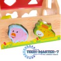 Drewniany domek, farma sorter z klockami ECOTOYS ECOTOYS