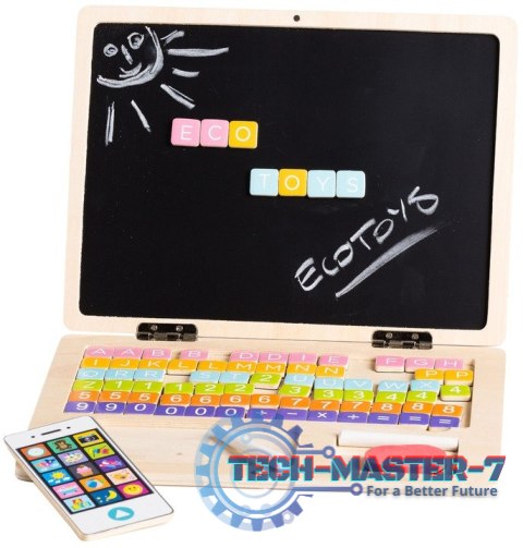 Drewniany laptop edukacyjny tablica magnetyczna ECOTOYS ECOTOYS Drewniany laptop edukacyjny tablica magnetyczna ECOTOYS ECOTOYS