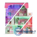 Drewniany domek dla lalek z oświetleniem LED + zestaw mebelków ECOTOYS ECOTOYS Drewniany domek dla lalek z oświetleniem LED + zestaw mebelków ECOTOYS ECOTOYS