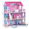 Drewniany domek dla lalek z oświetleniem LED + zestaw mebelków ECOTOYS ECOTOYS Drewniany domek dla lalek z oświetleniem LED + zestaw mebelków ECOTOYS ECOTOYS
