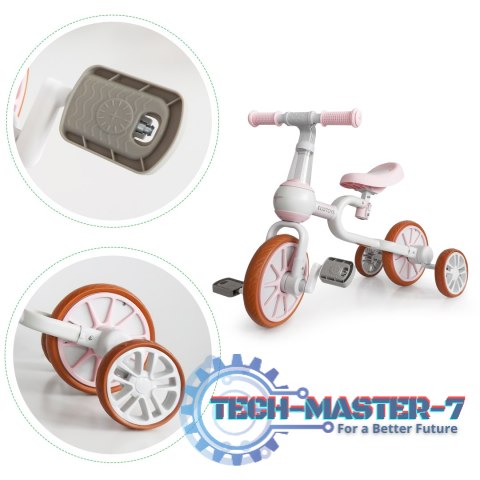 Rower rowerek biegowy 4w1 Pedały Kółka boczne różowy ECOTOYS ECOTOYS Rower rowerek biegowy 4w1 Pedały Kółka boczne różowy ECOTOYS ECOTOYS