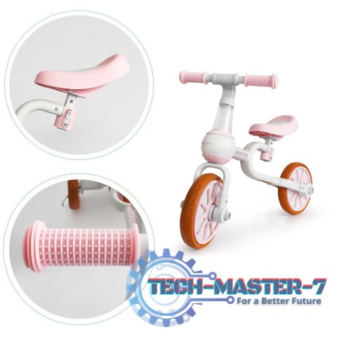 Rower rowerek biegowy 4w1 Pedały Kółka boczne różowy ECOTOYS ECOTOYS Rower rowerek biegowy 4w1 Pedały Kółka boczne różowy ECOTOYS ECOTOYS