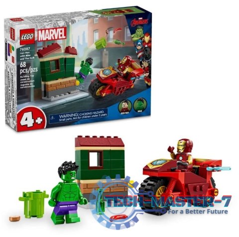 Klocki Marvel Super Heroes 76287 Iron Man z motocyklem i Hulk Klocki Marvel Super Heroes 76287 Iron Man z motocyklem i Hulk