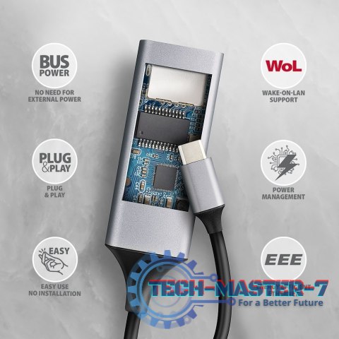 ADE-TXPD Karta sieciowa Gigabit Ethernet adapter, USB-C 3.2 Gen 1, instalacja automatyczna, Asix AX8817, PD 100W ADE-TXPD Karta sieciowa Gigabit Ethernet adapter, USB-C 3.2 Gen 1, instalacja automatyczna, Asix AX8817, PD 100W
