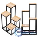 Kwietnik regał na kwiaty ozdoby 4 półki metal MDF jasny orzech ModernHome ModernHome Kwietnik regał na kwiaty ozdoby 4 półki metal MDF jasny orzech ModernHome ModernHome