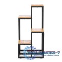 Kwietnik regał na kwiaty ozdoby 4 półki metal MDF jasny orzech ModernHome ModernHome Kwietnik regał na kwiaty ozdoby 4 półki metal MDF jasny orzech ModernHome ModernHome