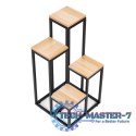 Kwietnik regał na kwiaty ozdoby 4 półki metal MDF jasny orzech ModernHome ModernHome Kwietnik regał na kwiaty ozdoby 4 półki metal MDF jasny orzech ModernHome ModernHome
