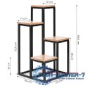 Kwietnik regał na kwiaty ozdoby 4 półki metal MDF jasny orzech ModernHome ModernHome Kwietnik regał na kwiaty ozdoby 4 półki metal MDF jasny orzech ModernHome ModernHome