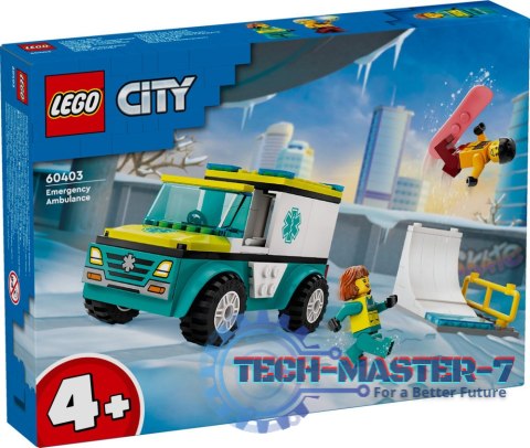 LEGO 60403 City - Karetka i snowboardzista LEGO 60403 City - Karetka i snowboardzista