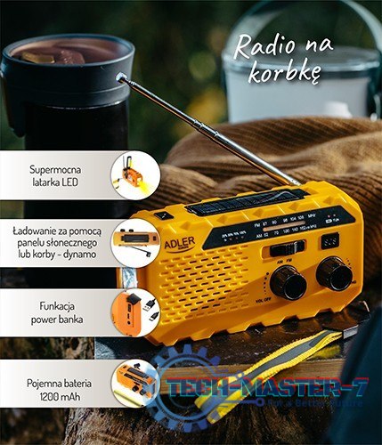 Radio solarne z korbką ręczną AD1197 Radio solarne z korbką ręczną AD1197
