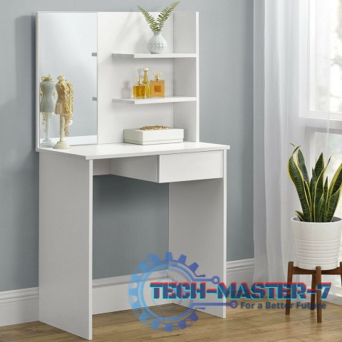 Toaletka kosmetyczna nowoczesna duże lustro półki ModernHome ModernHome Toaletka kosmetyczna nowoczesna duże lustro półki ModernHome ModernHome