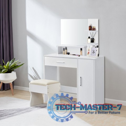 Toaletka kosmetyczna z lustrem nowoczesna biała ModernHome ModernHome Toaletka kosmetyczna z lustrem nowoczesna biała ModernHome ModernHome