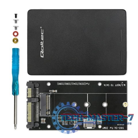 Adapter na dysk M.2 SSD | SATA NGFF do SATA III | 2TB | Super speed 6Gb/s | Czarny Adapter na dysk M.2 SSD | SATA NGFF do SATA III | 2TB | Super speed 6Gb/s | Czarny