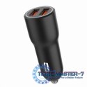 Ładowarka samochodowa 2xUSB-A QC3.0 36W czarna