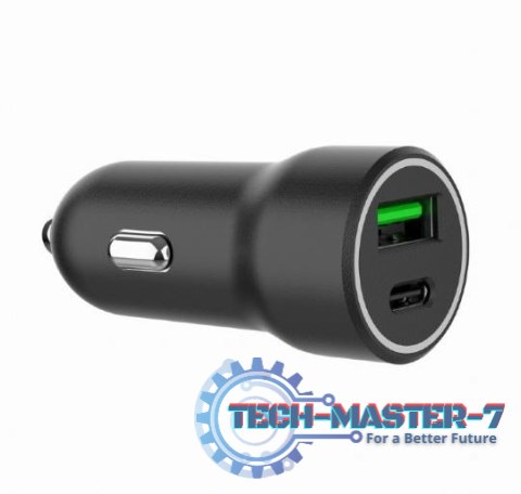 Ładowarka samochodowa USB-A/USB-C 20W PD czarna Ładowarka samochodowa USB-A/USB-C 20W PD czarna