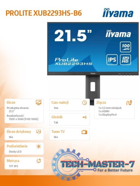 Monitor 22 cale XUB2293HS-B6 IPS,HDMI,DP,HAS(150mm) Monitor 22 cale XUB2293HS-B6 IPS,HDMI,DP,HAS(150mm)