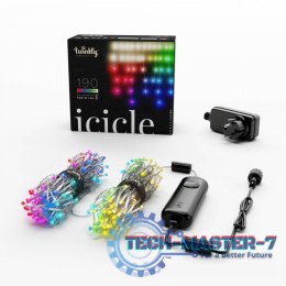 Inteligentne lampki sople Icicle 190 RGBW LED, 5x0,5 m, IP44, przezroczysty przewód