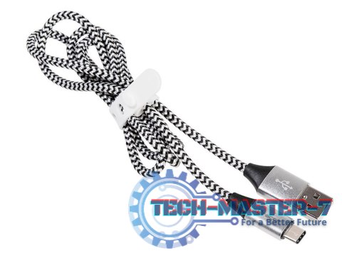 Kabel USB 2.0 TY PE-C A Male 1.0m czarno-srebrny Kabel USB 2.0 TY PE-C A Male 1.0m czarno-srebrny