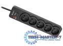 Listwa zasilająca PowerGuard PRO 1.8m (5 gniazd, 1 włącznik) czarna Listwa zasilająca PowerGuard PRO 1.8m (5 gniazd, 1 włącznik) czarna