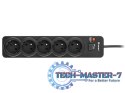 Listwa zasilająca PowerGuard PRO 1.8m (5 gniazd, 1 włącznik) czarna Listwa zasilająca PowerGuard PRO 1.8m (5 gniazd, 1 włącznik) czarna
