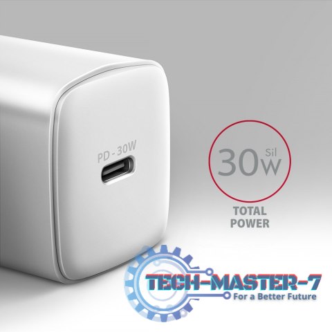 ACU-PD30W Ładowarka sieciowa PD 30W, 1x port USB-C, PD3.0/QC3.0/AFC/FCP/Apple Biała ACU-PD30W Ładowarka sieciowa PD 30W, 1x port USB-C, PD3.0/QC3.0/AFC/FCP/Apple Biała