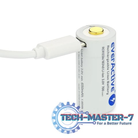Akumulator 16340 3V Li-ion 700 mAh micro USB Akumulator 16340 3V Li-ion 700 mAh micro USB