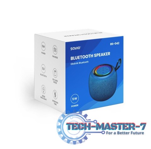 Głośnik bezprzewodowy Bluetooth 5W, BS-042, Niebieski Głośnik bezprzewodowy Bluetooth 5W, BS-042, Niebieski