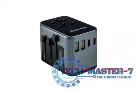 Adapter podróżny UTA-03 49545 180 krajów, ładowarka PD 30W, QC 3.0 3x USB-C , 2x USB-A