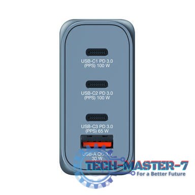 Ładowarka GNC-100 32202 GaN 100W, 3xUSB-C,1x USB-A, QC 3.0, PD 3.0 UE / UK Ładowarka GNC-100 32202 GaN 100W, 3xUSB-C,1x USB-A, QC 3.0, PD 3.0 UE / UK