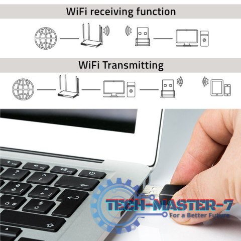 Bezprzewodowy ultra szybki mini adapter NANO WiFi | Standard N | USB 2.0 | 300Mbps Bezprzewodowy ultra szybki mini adapter NANO WiFi | Standard N | USB 2.0 | 300Mbps