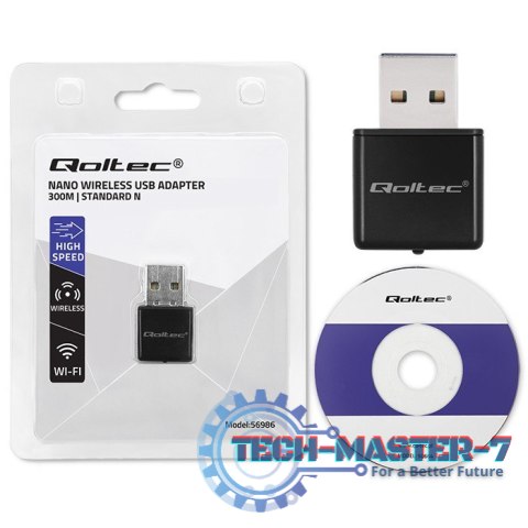 Bezprzewodowy ultra szybki mini adapter NANO WiFi | Standard N | USB 2.0 | 300Mbps Bezprzewodowy ultra szybki mini adapter NANO WiFi | Standard N | USB 2.0 | 300Mbps