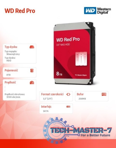 Dysk HDD Red Pro 8TB 3,5 SATA III WD8005FFBX Dysk HDD Red Pro 8TB 3,5 SATA III WD8005FFBX