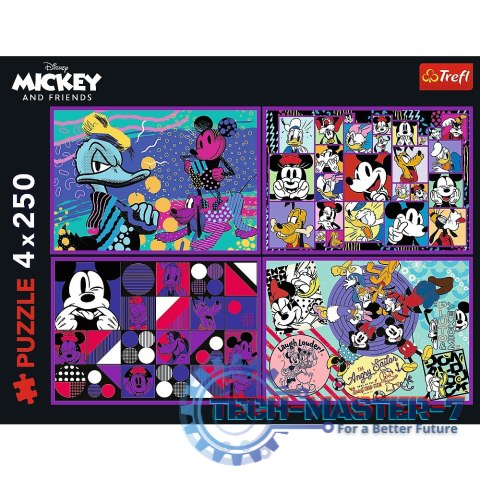 Puzzle 4x250 elementów Myszka Miki Puzzle 4x250 elementów Myszka Miki