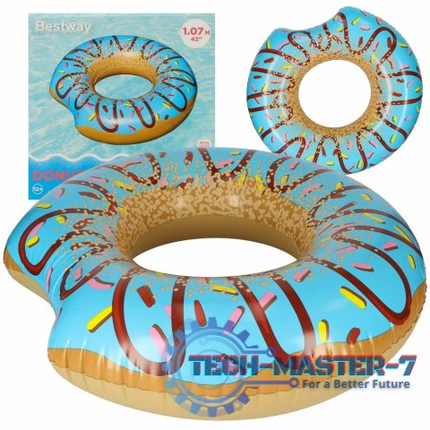 Kółko do pływania koło dmuchane BESTWAY 36118 donut niebieskie 107cm Kółko do pływania koło dmuchane BESTWAY 36118 donut niebieskie 107cm