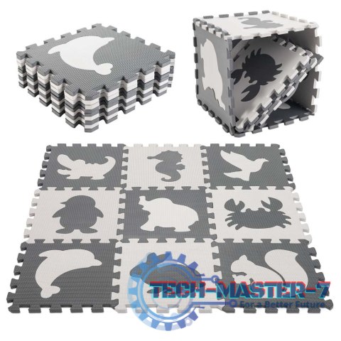 Mata edukacyjna piankowa puzzle czarny 85 x 85 cm 9 elementów Mata edukacyjna piankowa puzzle czarny 85 x 85 cm 9 elementów