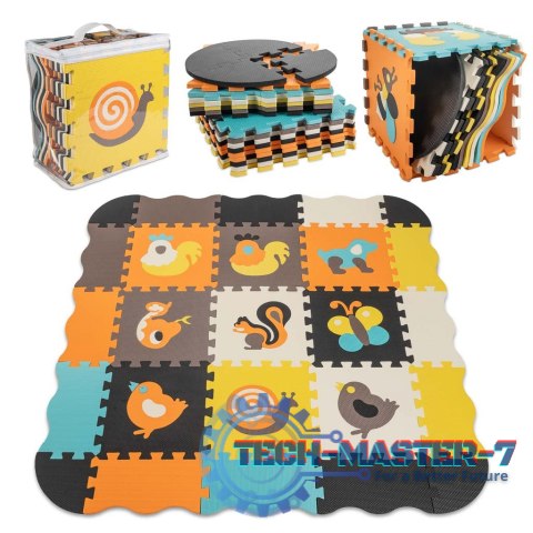 Mata edukacyjna piankowa puzzle zwierzątka kolorowa 114 x 114 cm 25 elementów folia Mata edukacyjna piankowa puzzle zwierzątka kolorowa 114 x 114 cm 25 elementów folia