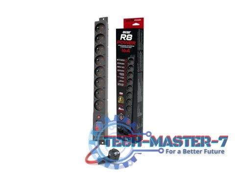 Listwa zasilająca R8 POWER 1.5M 8X 230V PL Czarna 16A Listwa zasilająca R8 POWER 1.5M 8X 230V PL Czarna 16A