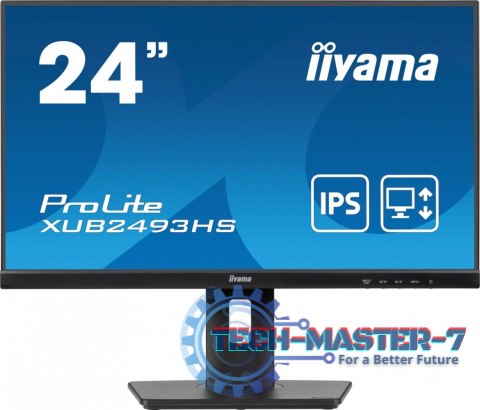 Monitor ProLite 23.8 cala XUB2493HS-B6 A, IPS, HDMI, DP, 2x2W, HAS, 300cd/m2, obrót stopy 120 stopni Monitor ProLite 23.8 cala XUB2493HS-B6 A, IPS, HDMI, DP, 2x2W, HAS, 300cd/m2, obrót stopy 120 stopni