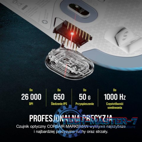 Myszka bezprzewodowa M75 biała RGB Myszka bezprzewodowa M75 biała RGB