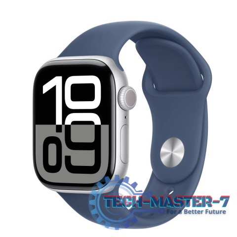 Watch Series 10 GPS + Cellular, koperta 42 mm z aluminium w kolorze srebrnym z paskiem sportowy w kolorze denim - rozmiar S/M Watch Series 10 GPS + Cellular, koperta 42 mm z aluminium w kolorze srebrnym z paskiem sportowy w kolorze denim - rozmiar S/M