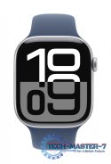 Watch Series 10 GPS, koperta 42 mm z aluminium w kolorze srebrnym z paskiem sportowym w kolorze denim - rozmiar S/M Watch Series 10 GPS, koperta 42 mm z aluminium w kolorze srebrnym z paskiem sportowym w kolorze denim - rozmiar S/M