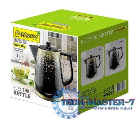 Ceramiczny czajnik elektryczny 1,5l 1500W MR-074-GOLD Ceramiczny czajnik elektryczny 1,5l 1500W MR-074-GOLD