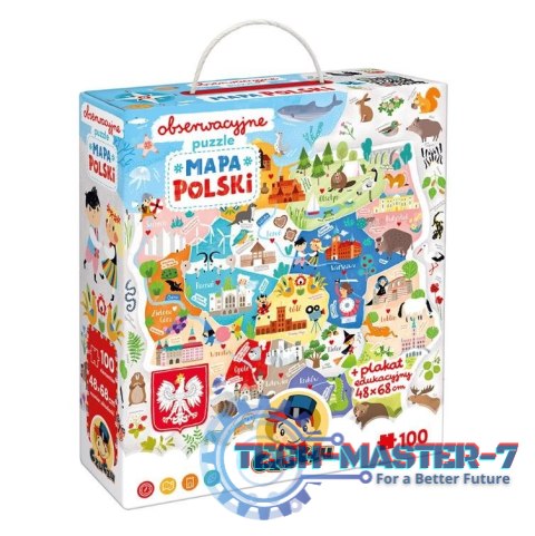 Puzzle obserwacyjne - Mapa Polski 100 elementów Puzzle obserwacyjne - Mapa Polski 100 elementów