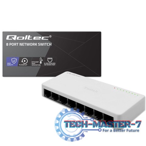 SWITCH przełącznik sieciowy 8 x port RJ45 | 100Mbps | Fast Ethernet | LAN SWITCH przełącznik sieciowy 8 x port RJ45 | 100Mbps | Fast Ethernet | LAN