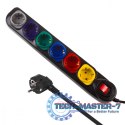 Listwa zasilająca 1,5m 250VAC/10A MCE509 B 2500 Q, IP20, 6 gniazd, prąd znamionowy 10A, czarny Listwa zasilająca 1,5m 250VAC/10A MCE509 B 2500 Q, IP20, 6 gniazd, prąd znamionowy 10A, czarny