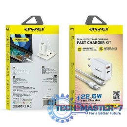 Ładowarka sieciowa GaN PD81T 22,5W USB+USB-C + kabel USB/USB-C