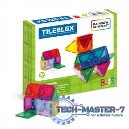 Klocki magnetyczne Tileblox Zestaw tęczowy 20 elementów