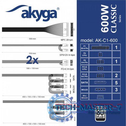 Zasilacz AK-C1-600 ATX 600W PRO SERIA A Zasilacz AK-C1-600 ATX 600W PRO SERIA A