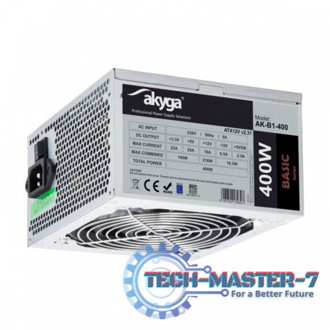 Zasilacz ATX 400W AK-B1-400 P4 3x SATA 2x Molex PPFC FAN 12CM Zasilacz ATX 400W AK-B1-400 P4 3x SATA 2x Molex PPFC FAN 12CM